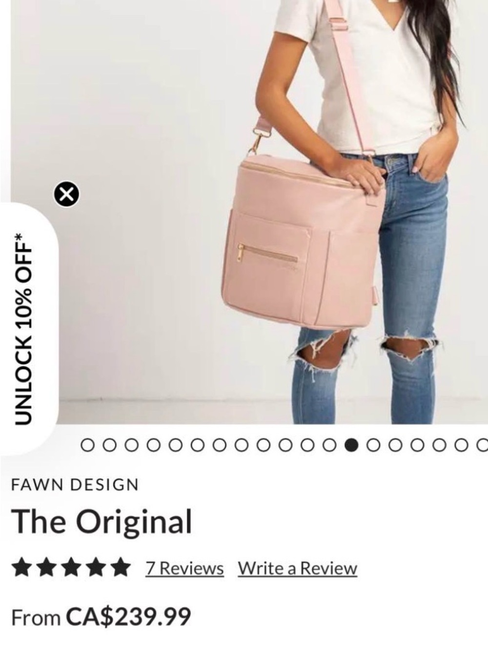 FAWN DIAPER BAG/ GREAT OVERNIGHT BAG TOO!